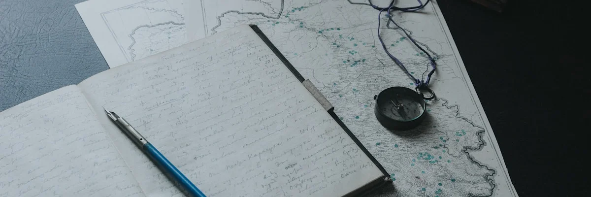 Vintage journal and travel notes